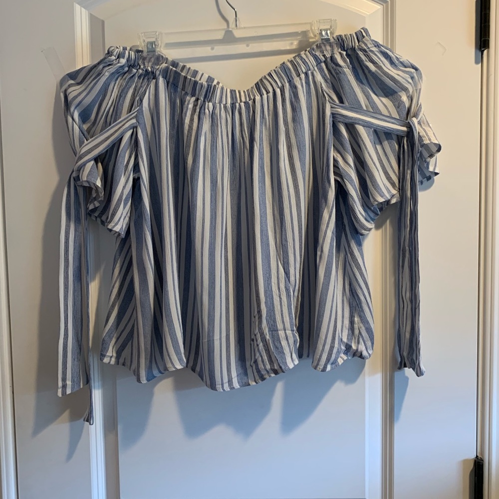 Off the shoulder striped top